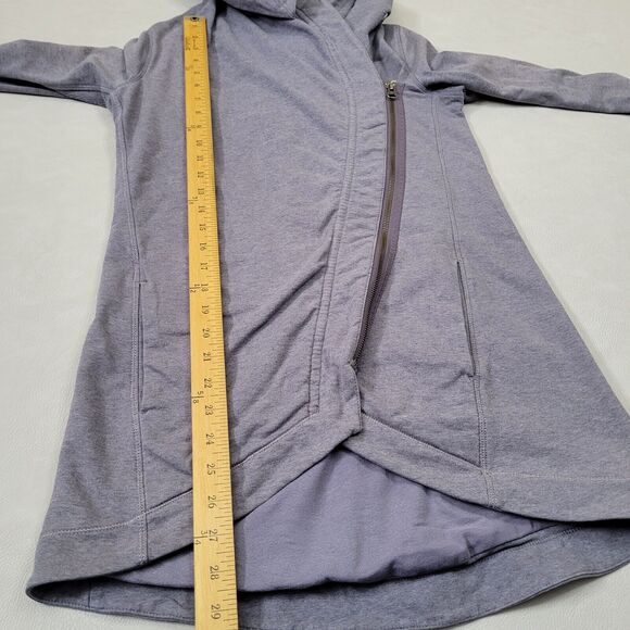 Lululemon Size 4 Asymmetrical Zip Jacket Gray Cotton Blend Sweatshirt Stlye - Picture 8 of 16